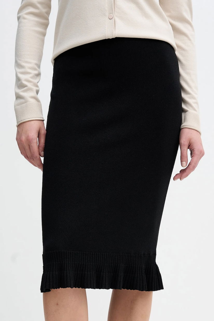 Sisley fustă culoarea negru, midi, creion, 1H7PM000I