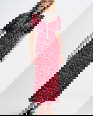 Never Fully Dressed rochie Cherry Lyla culoarea roșu, maxi, drept, NFDDR3187