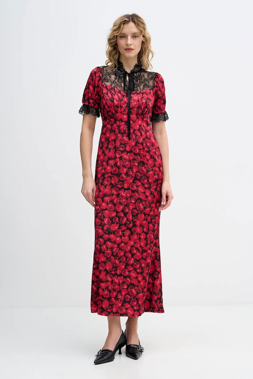 Never Fully Dressed rochie Cherry Lyla culoarea roșu, maxi, drept, NFDDR3187