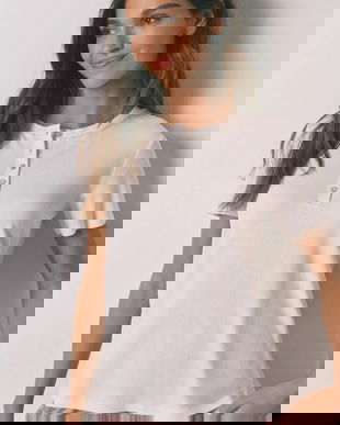 women'secret tricou de pijama culoarea bej, 3272330