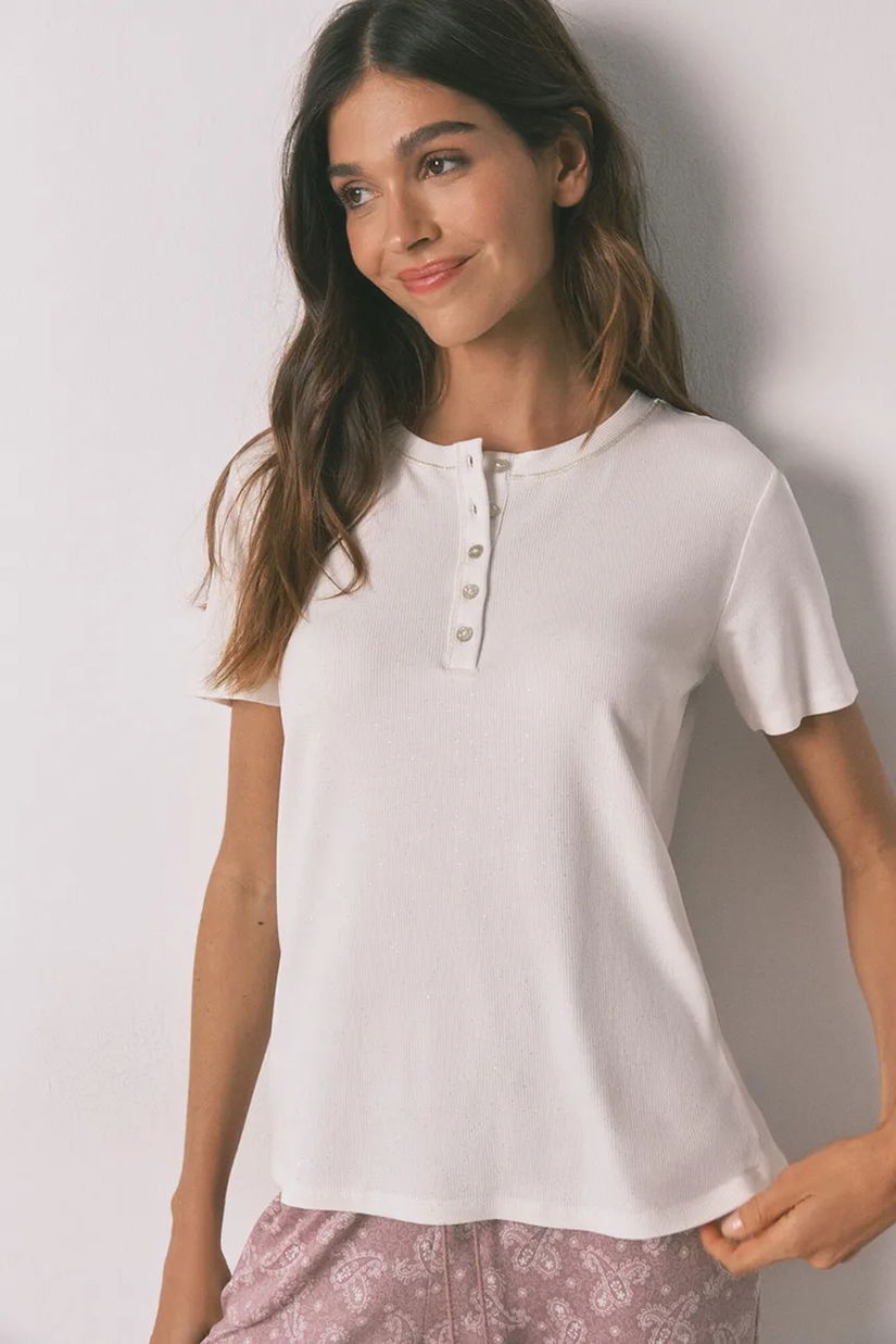 women'secret tricou de pijama culoarea bej, 3272330