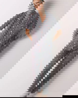 women'secret pijamale din bumbac culoarea gri, bumbac, 3792069