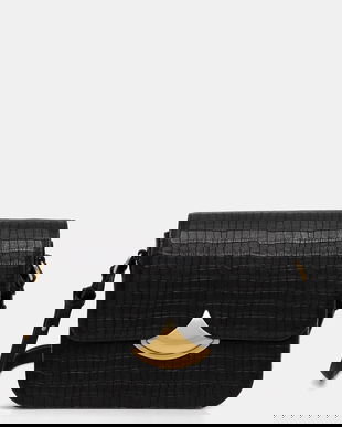 Sessun poșetă de piele culoarea maro, 25102002