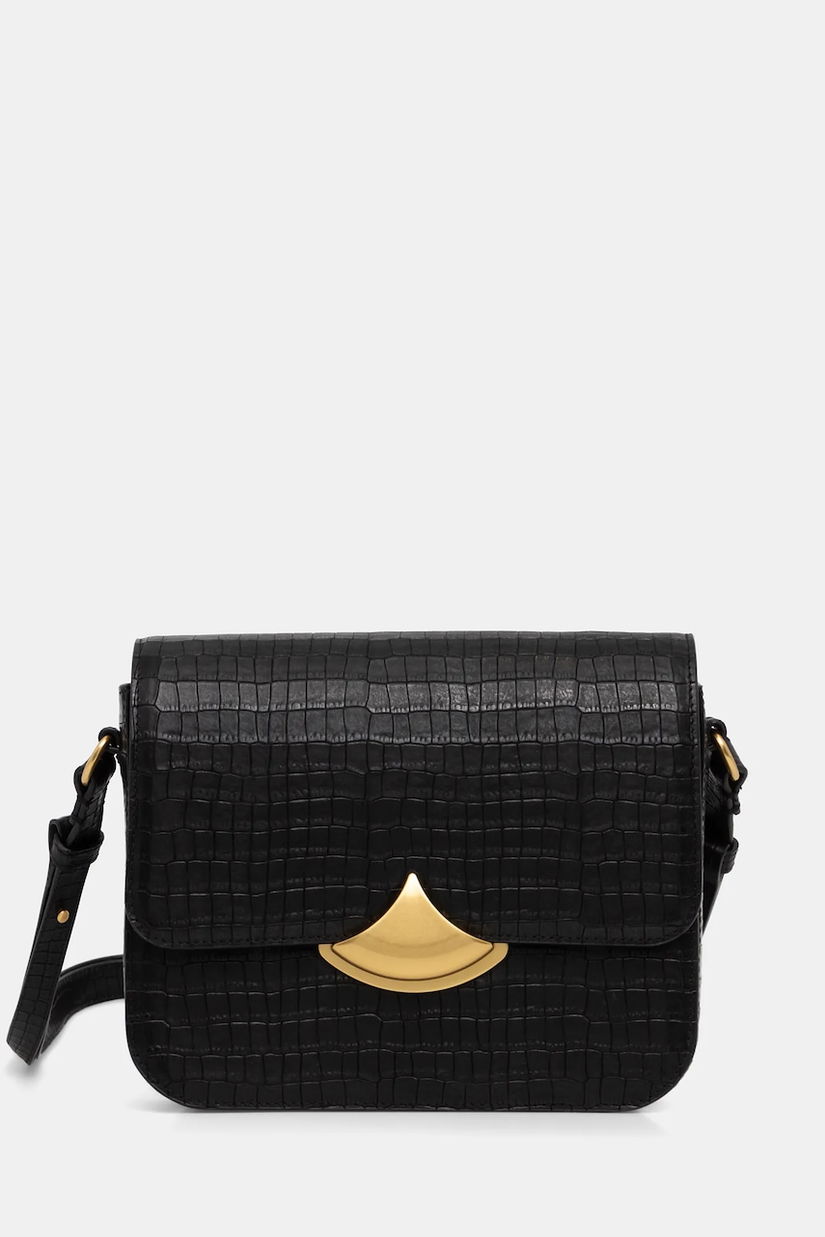 Sessun poșetă de piele culoarea maro, 25102002