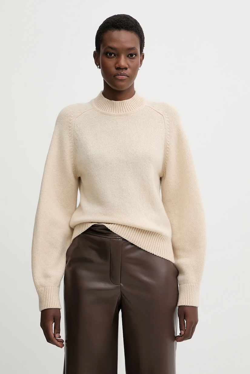 Sessun pulover de lână culoarea gri, cu turtleneck, 25109005