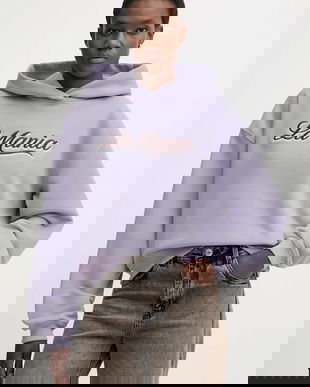 La Mania bluză LUMA culoarea gri, cu glugă, cu imprimeu, LUMA