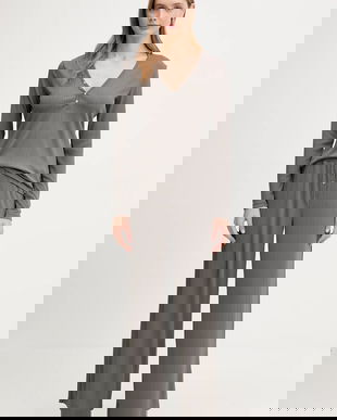 Karl Lagerfeld pijama ESSENTIAL culoarea maro, A3W45005