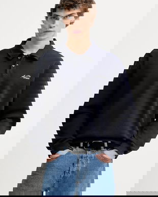 Les Deux bluză culoarea bleumarin, uni, 1000965