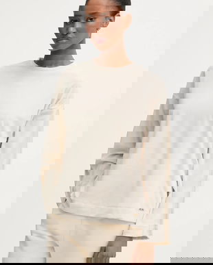 United Colors of Benetton longsleeve de pijama culoarea bej, 3JQA3M08B