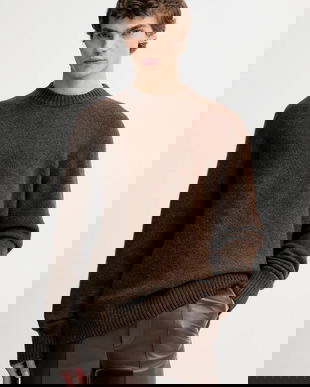 Les Deux pulover din amestec de lână culoarea maro, 1001697