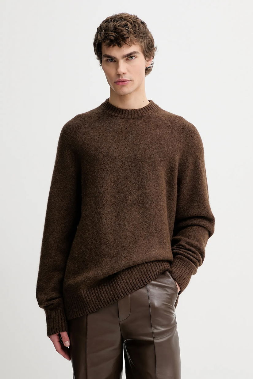 Les Deux pulover din amestec de lână culoarea maro, 1001697