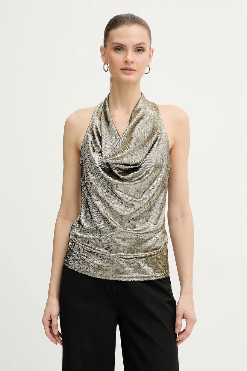 Morgan bluză culoarea auriu, uni, DREA