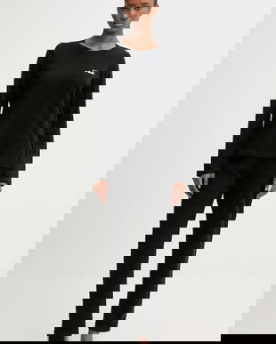 Fila pijamale de bumbac culoarea negru, bumbac, FPW4217