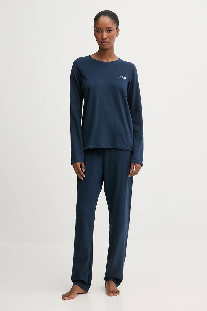 Fila pijamale de bumbac culoarea bleumarin, bumbac, FPW4217