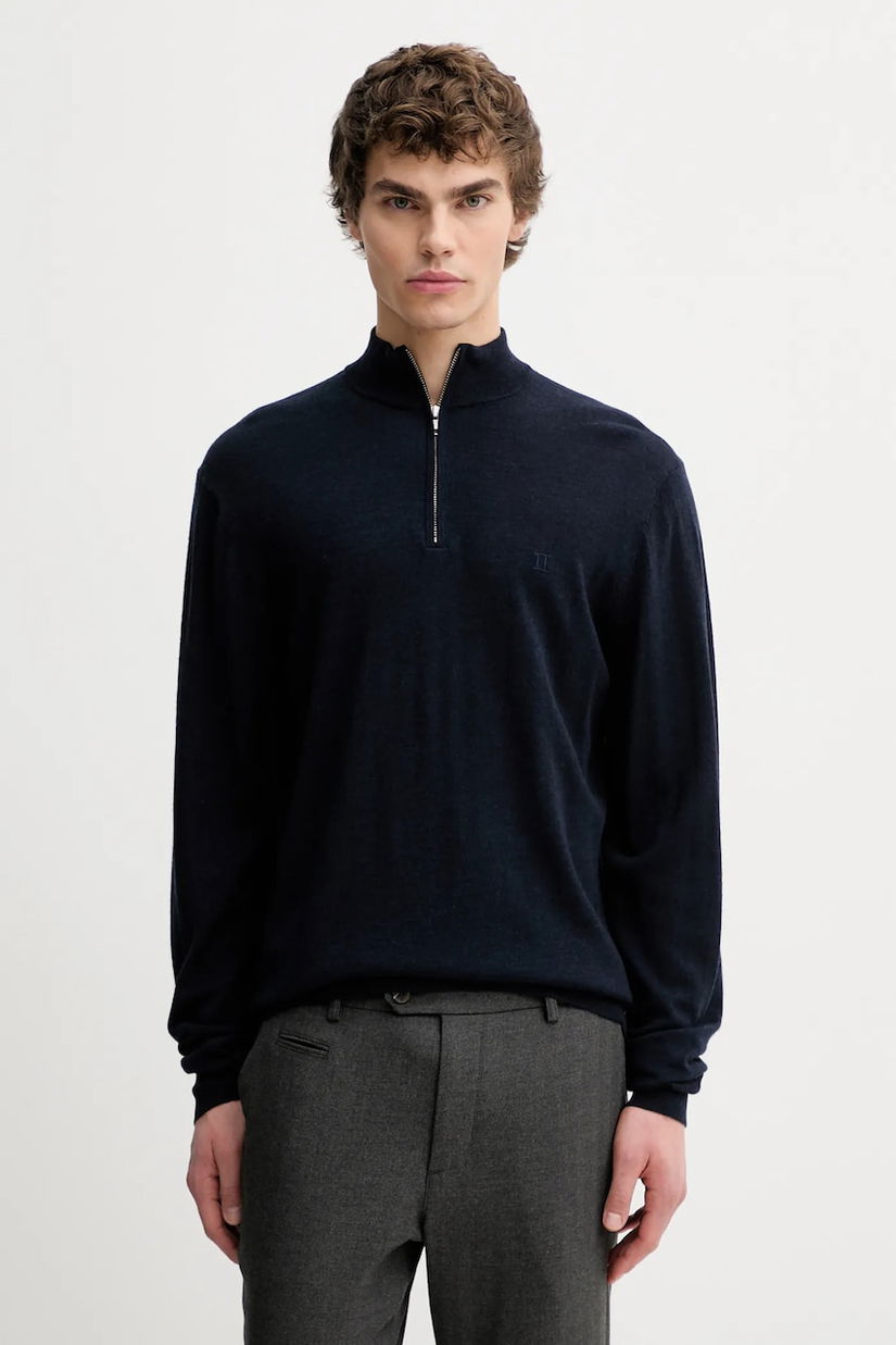 Les Deux pulover de lână culoarea bleumarin, light, cu turtleneck, 100310115