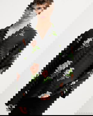 Nanushka cămașă de matase NM25PFTP01499 culoarea negru, relaxed, JAMAR