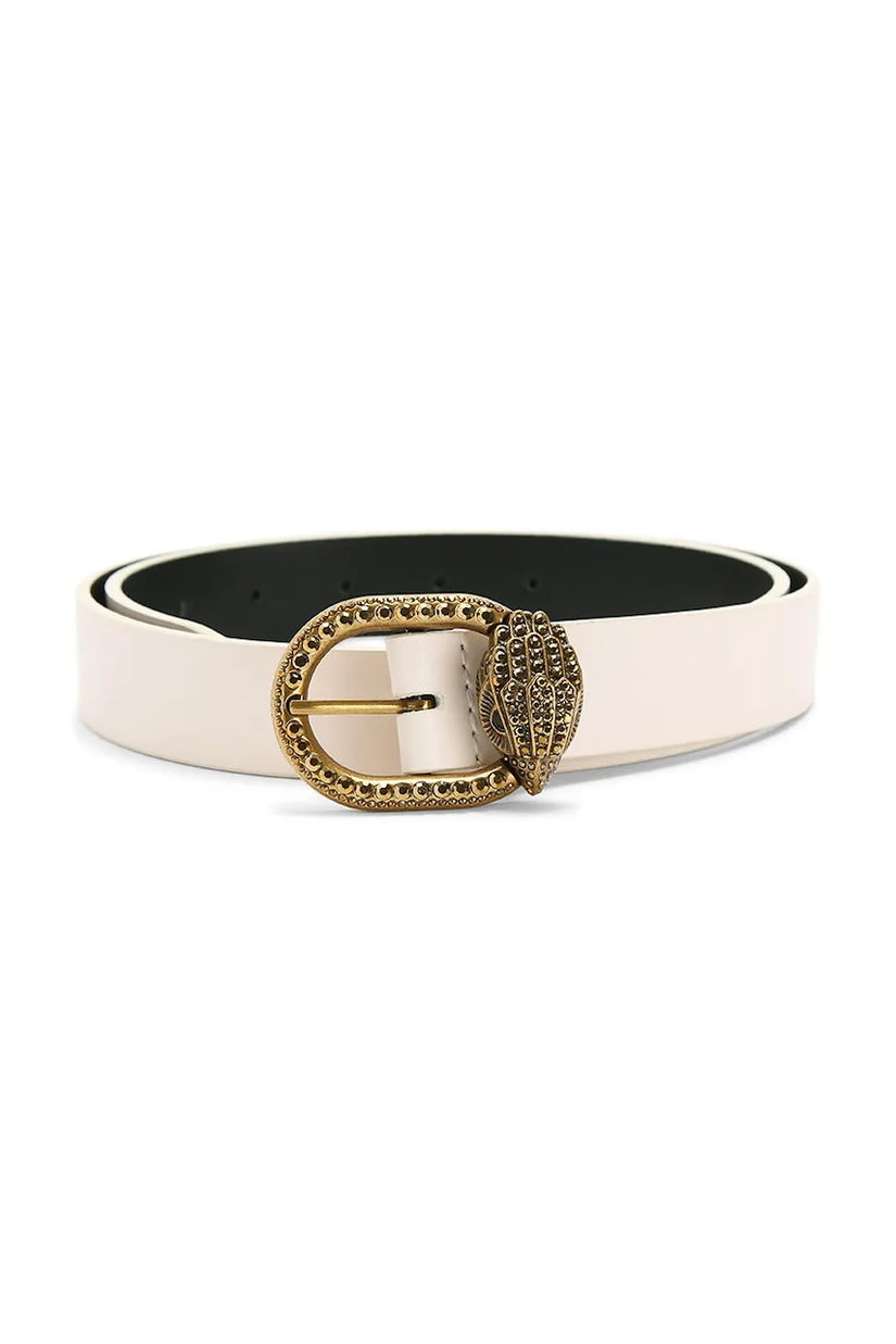 Kurt Geiger London curea de piele Mayfair culoarea bej, 5257841109