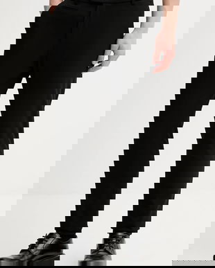 Les Deux pantaloni culoarea negru, mulata, 100501001