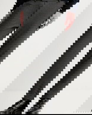 Les Deux pantaloni culoarea gri, mulata, 1000915