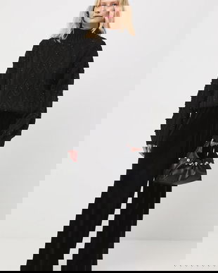 Medicine pulover culoarea negru, călduros, cu turtleneck