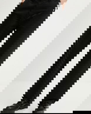 Tommy Jeans pantaloni cămașă dreaptă neagră pentru bărbați DM0DM22649