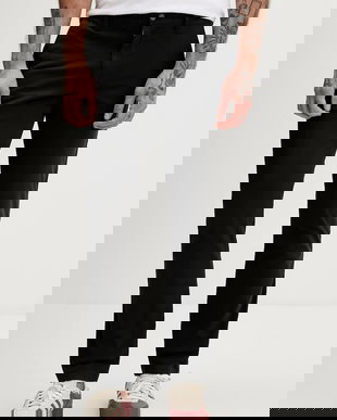 Tommy Jeans pantaloni bluză bărbătească neagră, croită, DM0DM22404