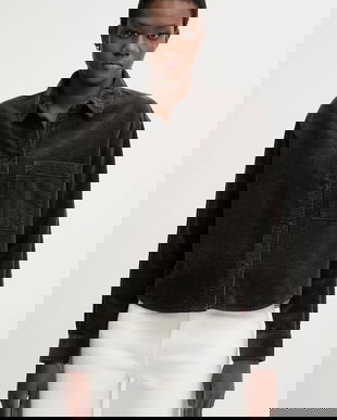 Marc O'Polo cămașă din velur culoarea maro, cu guler clasic, relaxed, 5000007448