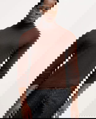 Colmar pulover de lână culoarea maro, light, cu guler, 4485.4ZS