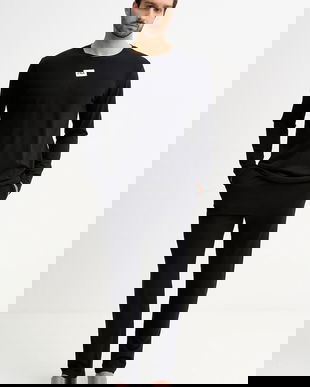 Fila pijamale de bumbac culoarea negru, uni, FPW1232