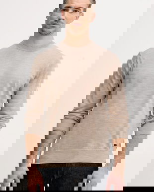 Eton pulover de lână culoarea bej, light, 100013670