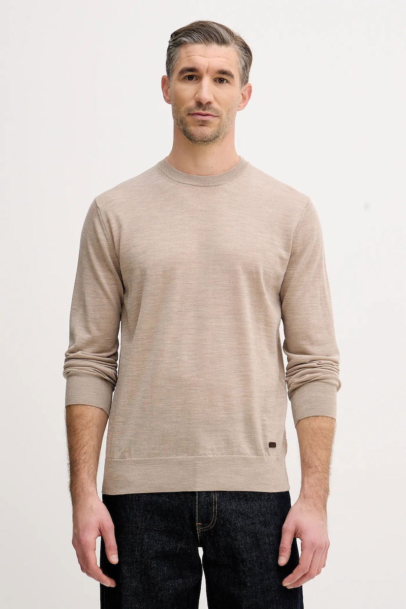 Eton pulover de lână culoarea bej, light, 100013670