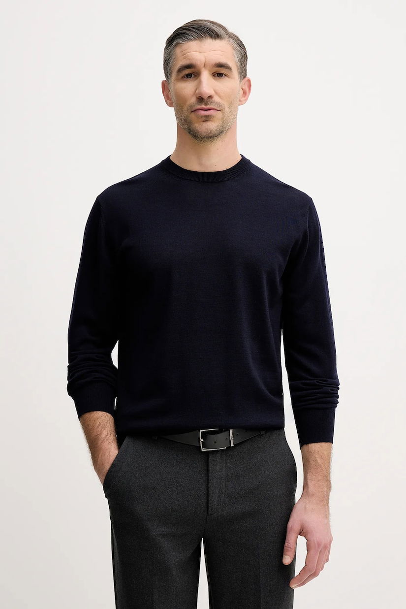 Eton pulover de lână culoarea bleumarin, light, 100013670