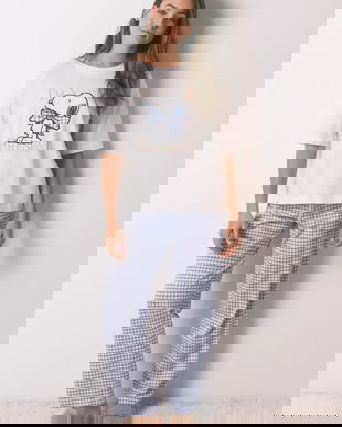 women'secret pijamale din bumbac SNOOPY culoarea bej, 3132234