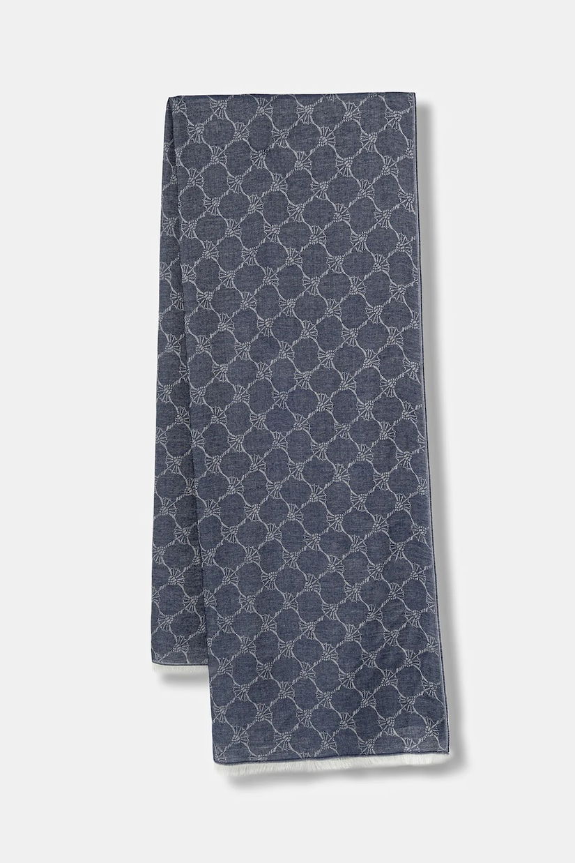 Joop! șal culoarea bleumarin, cu imprimeu, 30021258
