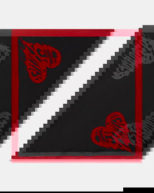 AllSaints eșarfă de mătase culoarea negru, cu imprimeu, 29ASWC531515