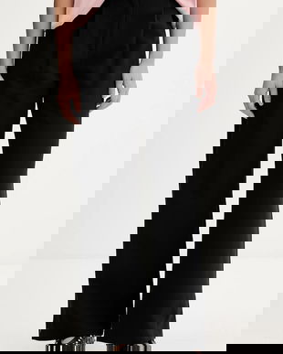 Abercrombie & Fitch pantaloni culoarea negru, drept, high waist, KI156-2422-900