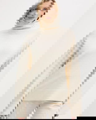 Barbour pulover de lână culoarea bej, cu guler, LKN1705