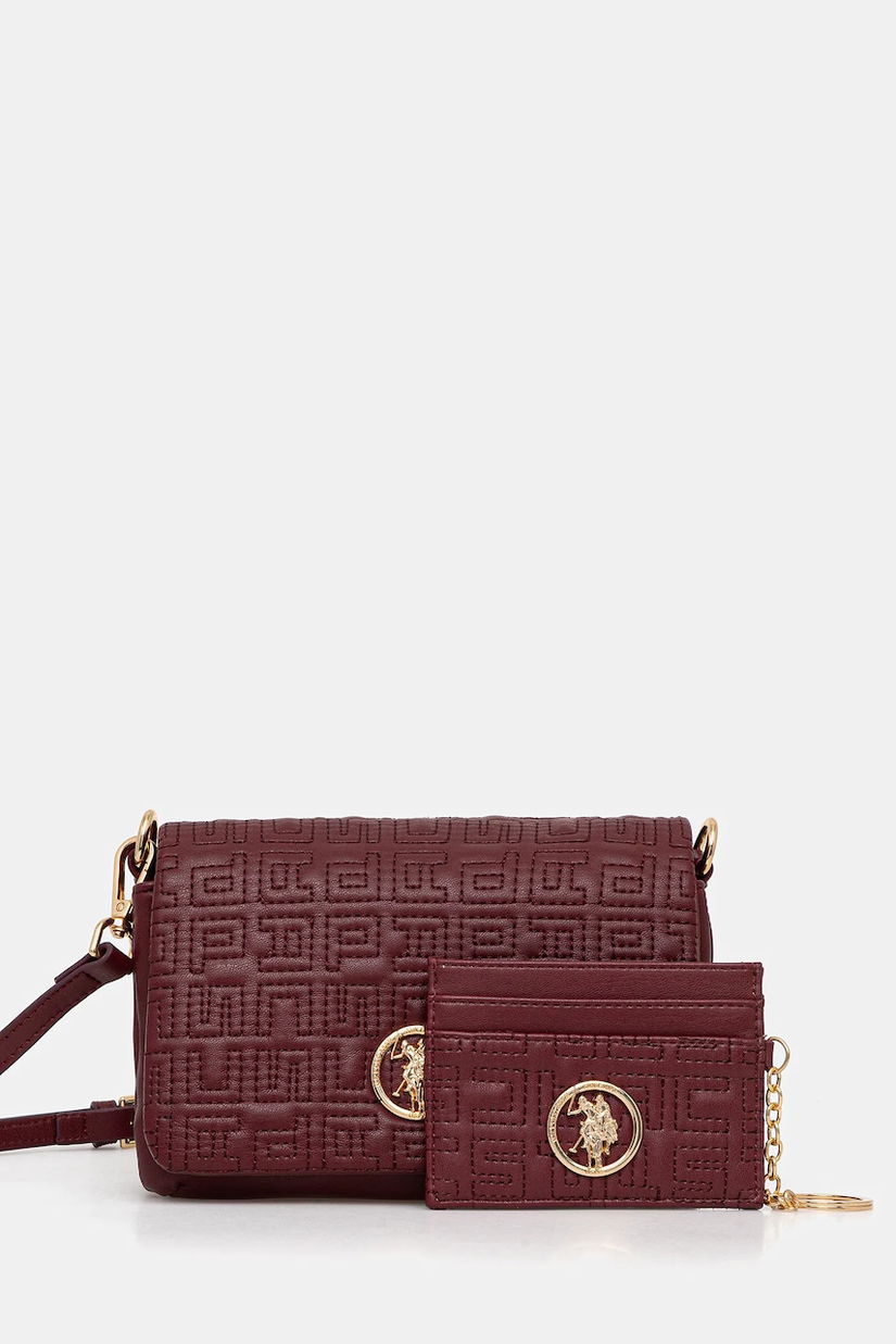 U.S. Polo Assn. poșetă Box Bag culoarea bordo, BIU2B8999WVP