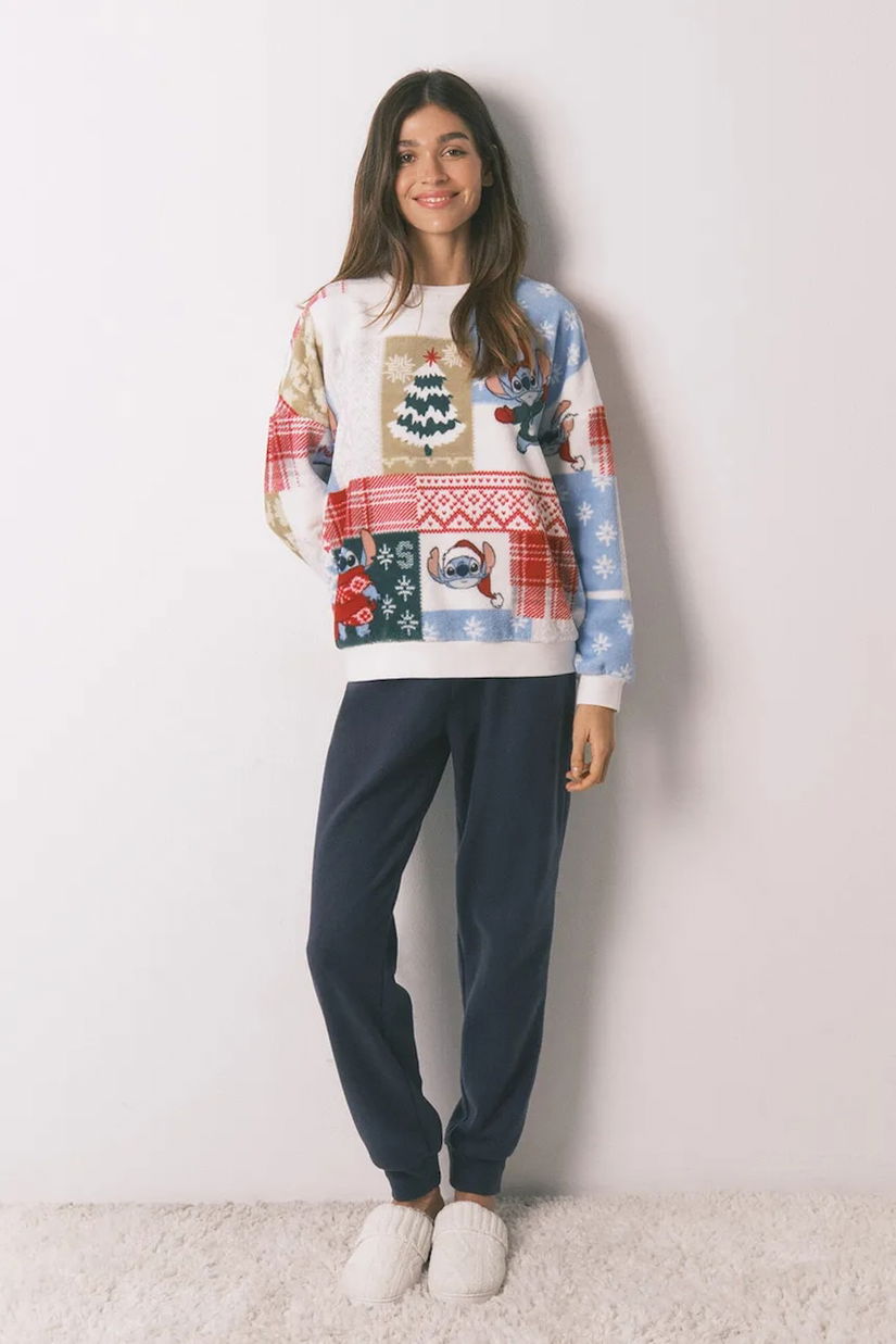 women'secret compleu pijama LILO & STITCH culoarea bej, 3132237