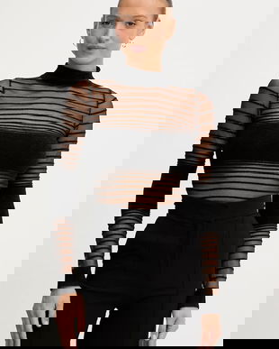 Retrofete bluză Katrine culoarea negru, cu imprimeu, R-FW25-12072-12