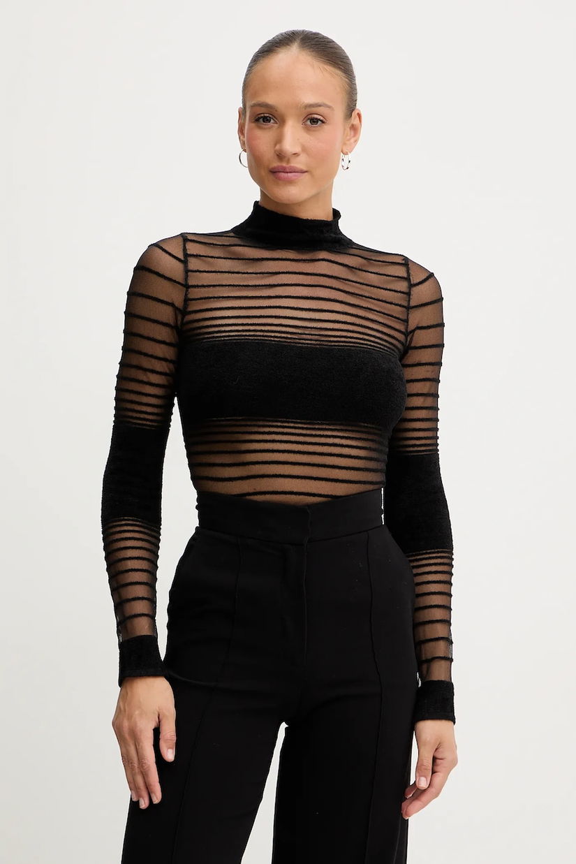 Retrofete bluză Katrine culoarea negru, cu imprimeu, R-FW25-12072-12