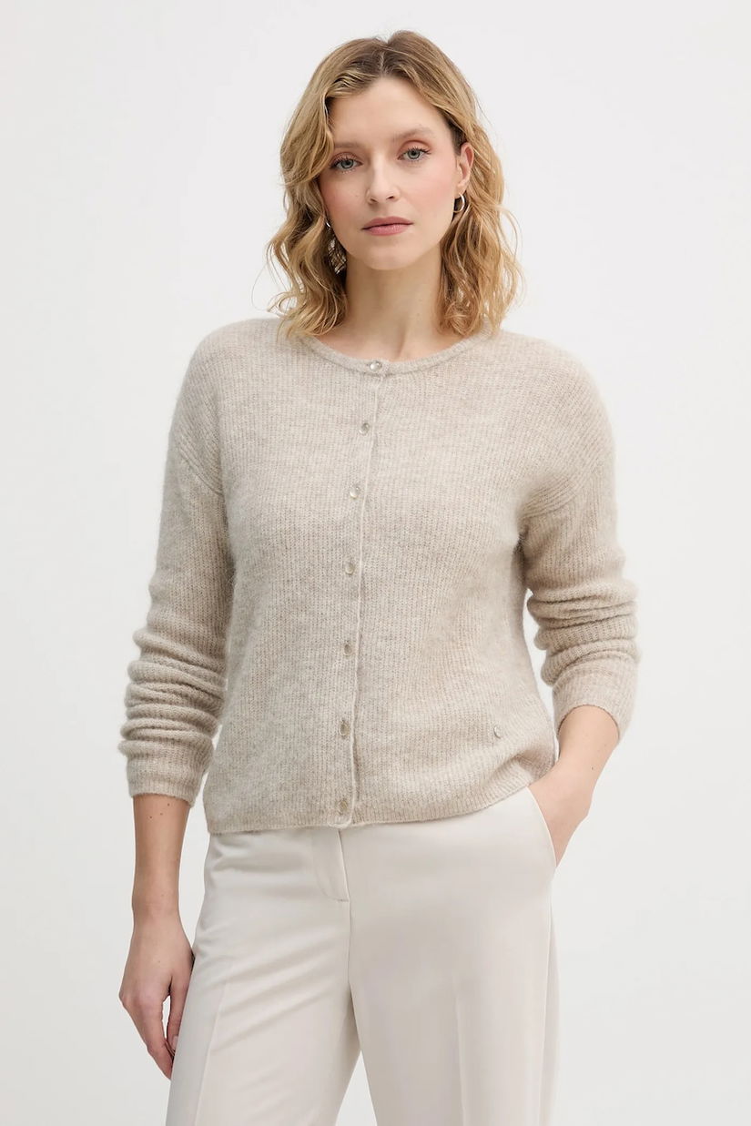 Mos Mosh cardigan cu alpaca Almine culoarea bej, light, 158680