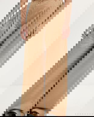 Tommy Jeans pantaloni de bumbac culoarea verde, lat, high waist, DW0DW22634