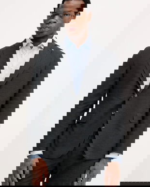 Michael Kors sacou cu lână culoarea negru, MK0SB01132