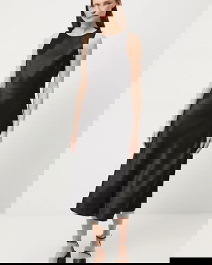 Medicine rochie culoarea negru, midi, evazati