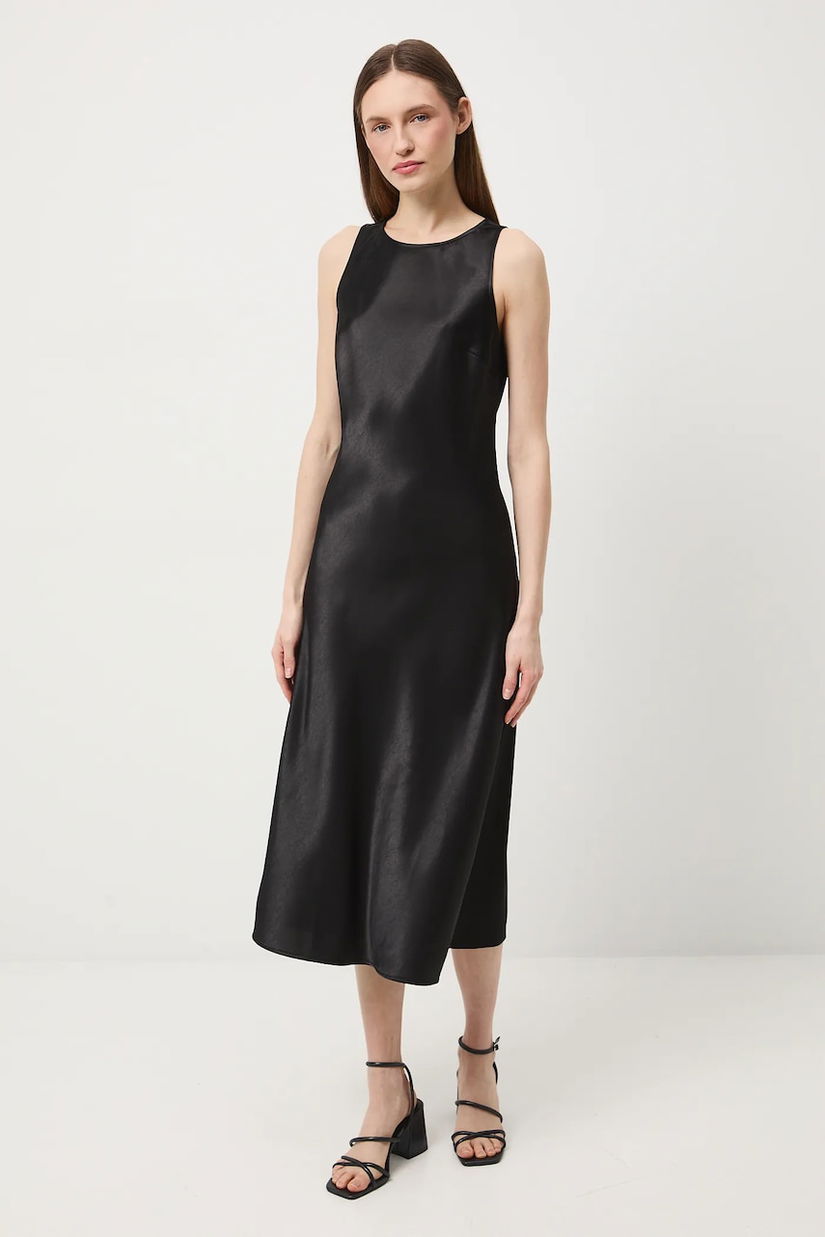 Medicine rochie culoarea negru, midi, evazati