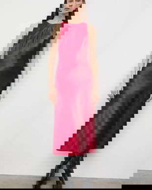 Medicine rochie culoarea rosu, midi, evazati