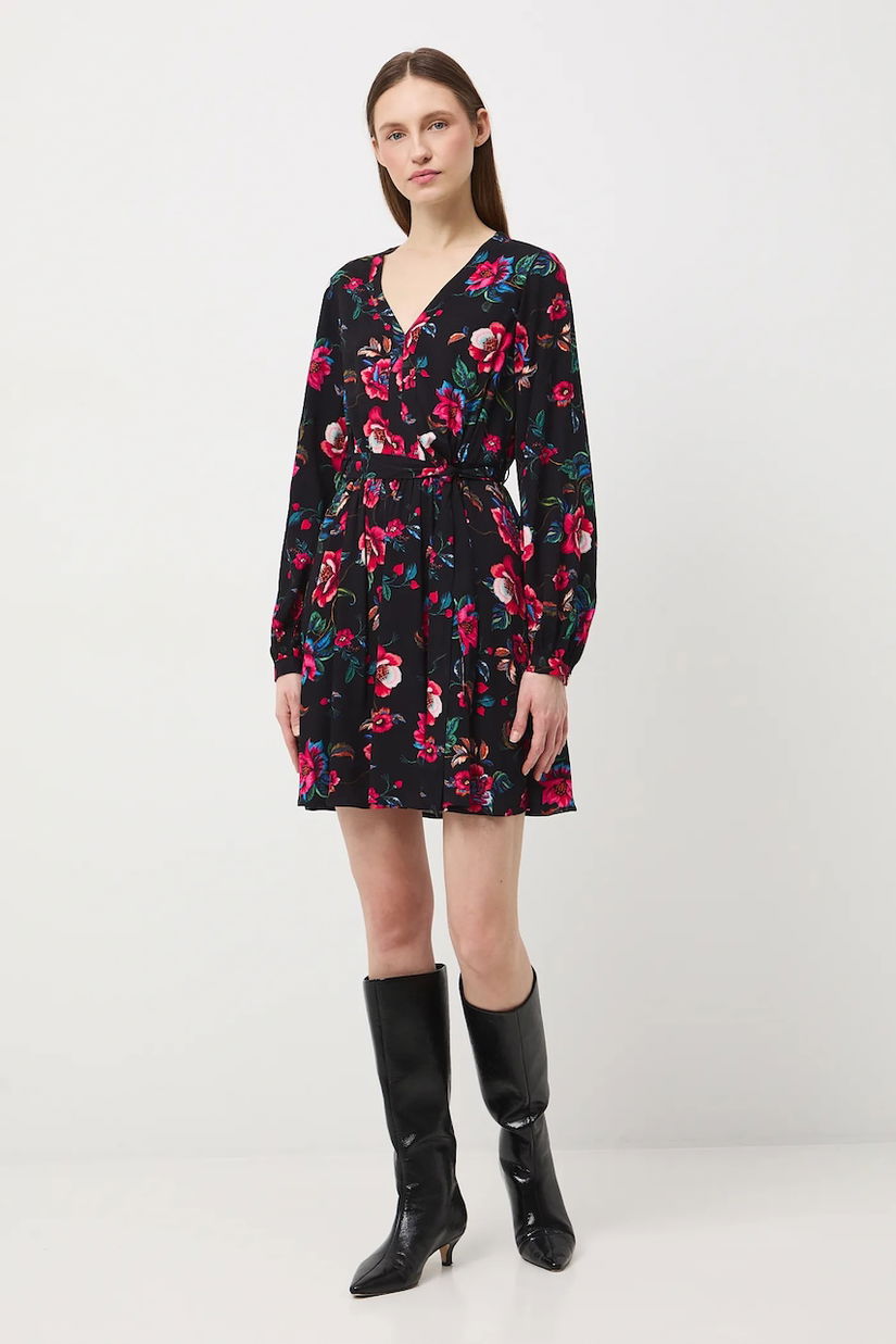 Medicine rochie culoarea negru, mini, evazati