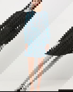 Medicine rochie culoarea negru, mini, evazati