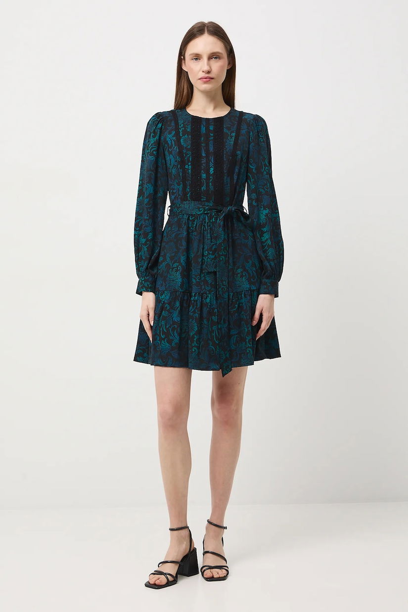 Medicine rochie culoarea negru, mini, evazati